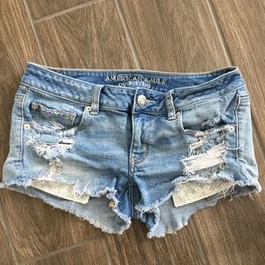 Super Low Shortie Shorts from AE with lace detail